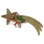 Estrella fugaz dorada para punta de árbol de Navidad 35 cm