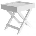 Mesa auxiliar pequeña de madera en color blanco